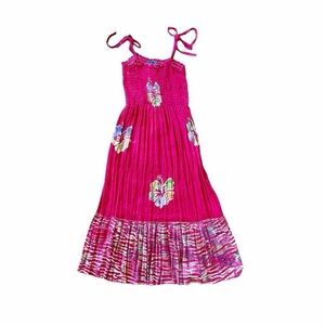 Pink Tropical Floral Sundress - Size S